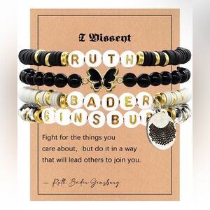 I Dissent Bracelet Stack - RBG Ruth Bader Ginsburg - 4 Bracelets - NEW